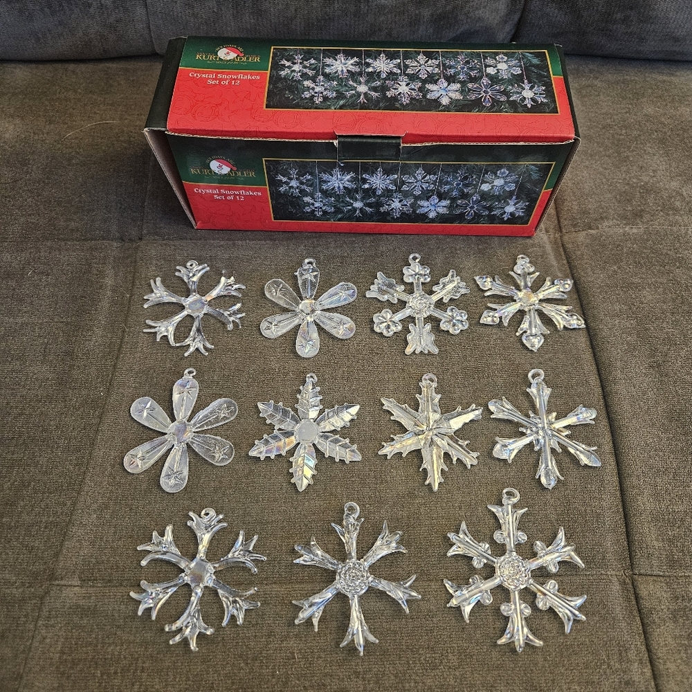 Kurt S. Adler Set Of 11 Crystal Snowflake Ornaments - Box 2